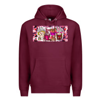 Burgundy Valentine Coffee Premium Hoodie - CowhideDigitalArt