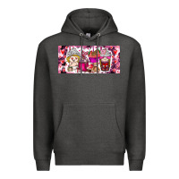 Charcoal Heather Valentine Coffee Premium Hoodie - CowhideDigitalArt
