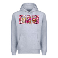 Heather Grey Valentine Coffee Premium Hoodie - CowhideDigitalArt
