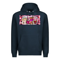 Navy Valentine Coffee Premium Hoodie - CowhideDigitalArt