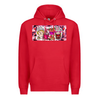 Red Valentine Coffee Premium Hoodie - CowhideDigitalArt