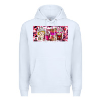White Valentine Coffee Premium Hoodie - CowhideDigitalArt