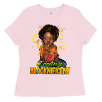 Bubblegum Pink feeling blacknificent Ladies Tee - NancyCooperArtShop