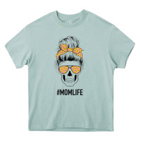 Yellow Flower On Pink Background Mom Skull Heavy Core Tee | Teevron