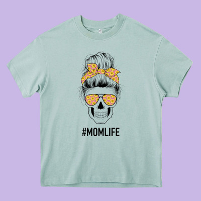 Yellow Flower On Pink Background Mom Skull Heavy Core Tee Designed By Bettercallsaul