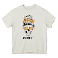 Cream Yellow Flower on Pink Background Mom Skull Heavy Core Tee - Bettercallsaul