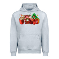 Heather Grey Christmas coffee cups with gift and Christmas tree Urban Hoodie - AdoDesignShop