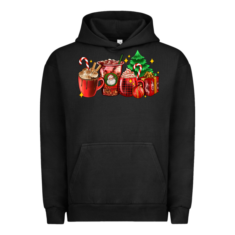 Christmas Coffee Cups With Gift And Christmas Tree Urban Hoodie by AdoDesignShop | Teevron