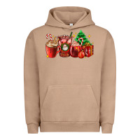 Pigment Burro Christmas coffee cups with gift and Christmas tree Urban Hoodie - AdoDesignShop