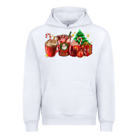 White Christmas coffee cups with gift and Christmas tree Urban Hoodie - AdoDesignShop