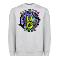 Heather Grey bad witch vibes Heavyweight Sweatshirt - SublimationCraftShop