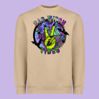 Bad Witch Vibes Heavyweight Sweatshirt Designed By Sublimationcraftshop