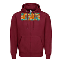 Burgundy Autumn leaves and pumpkin please 11 oz mug Zipper Hoodie - Artiststas