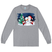 Heather Grey teeth snow party costom ado Long Sleeve Tee - OliviaCreatesArt