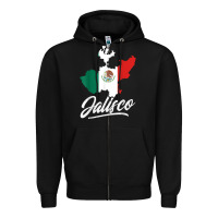 Black Mexico Jalisco Mexican Flag Gift Zipper Hoodie - trangStudio