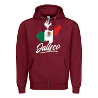 Burgundy Mexico Jalisco Mexican Flag Gift Zipper Hoodie - trangStudio