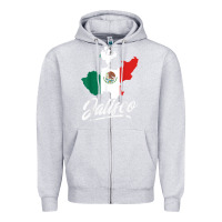 Heather Grey Mexico Jalisco Mexican Flag Gift Zipper Hoodie - trangStudio