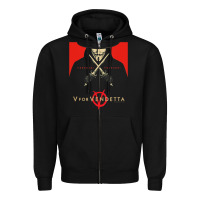 Black V For Vendetta Freedom Forever Zipper Hoodie - trangStudio