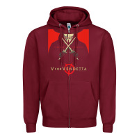 Burgundy V For Vendetta Freedom Forever Zipper Hoodie - trangStudio