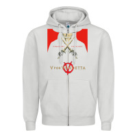 Dove Grey V For Vendetta Freedom Forever Zipper Hoodie - trangStudio