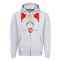 Heather Grey V For Vendetta Freedom Forever Zipper Hoodie - trangStudio