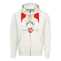 Oatmeal Heather V For Vendetta Freedom Forever Zipper Hoodie - trangStudio