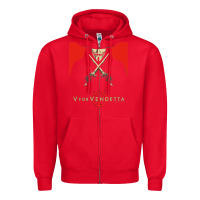 Red V For Vendetta Freedom Forever Zipper Hoodie - trangStudio