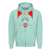Seafoam V For Vendetta Freedom Forever Zipper Hoodie - trangStudio