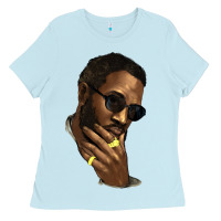Baby Blue black man Ladies Tee - NancyCooperArtShop