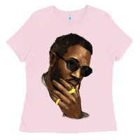 Bubblegum Pink black man Ladies Tee - NancyCooperArtShop