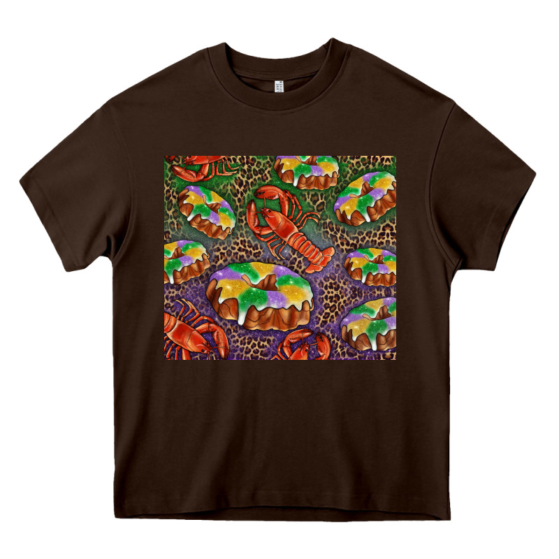 Mardi Gras King Cake And Crawfish Heavy Core Tee by RanaPortraitStore | Teevron