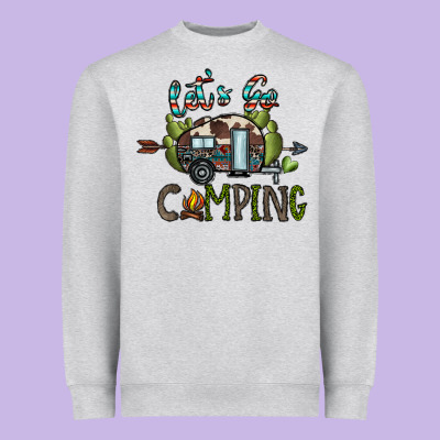 Let's Go Camping Heavyweight Sweatshirt Designed By Cowhidedigitalart