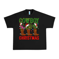Black cowboy christmas boots cactus Urban Heavy Tee - CowGirlArtShop