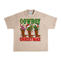 French Oak cowboy christmas boots cactus Urban Heavy Tee - CowGirlArtShop
