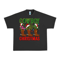 Pigment Black cowboy christmas boots cactus Urban Heavy Tee - CowGirlArtShop
