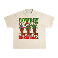 Sandshell cowboy christmas boots cactus Urban Heavy Tee - CowGirlArtShop