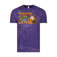 Cloud Purple leaves and lattes Vintage Tee - CowGirlArtShop