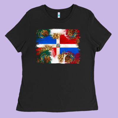 Mexican And Puerto Rico Flag Ladies Tee Designed By Texasbilliewilder