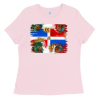 Bubblegum Pink Mexican and Puerto Rico Flag Ladies Tee - texasbilliewilder