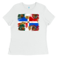 White Mexican and Puerto Rico Flag Ladies Tee - texasbilliewilder