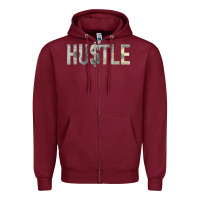 Burgundy Hustle 100 Dollar Bill Christmas Gift entrepreneur Zipper Hoodie - trangStudio