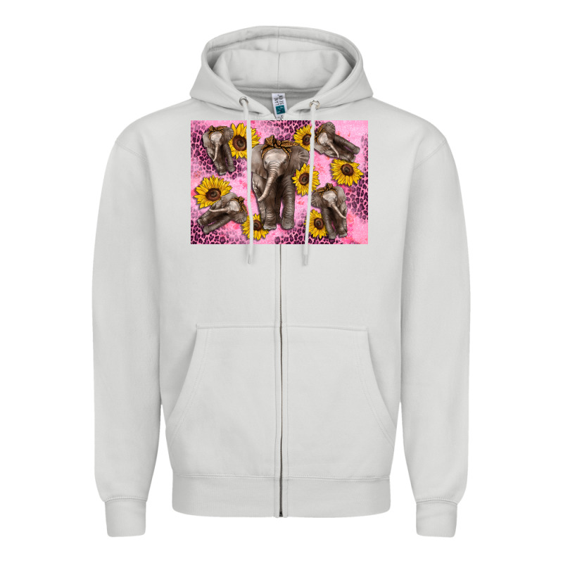 Baby Elephant Sunflowers Kid's Bottle Zipper Hoodie by Artiststas | Teevron