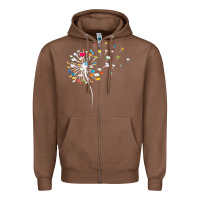 Chestnut Womens Funny Dandelion Books Gift For Reading Lover Women Girls V-Neck Zipper Hoodie - trangStudio