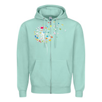 Seafoam Womens Funny Dandelion Books Gift For Reading Lover Women Girls V-Neck Zipper Hoodie - trangStudio