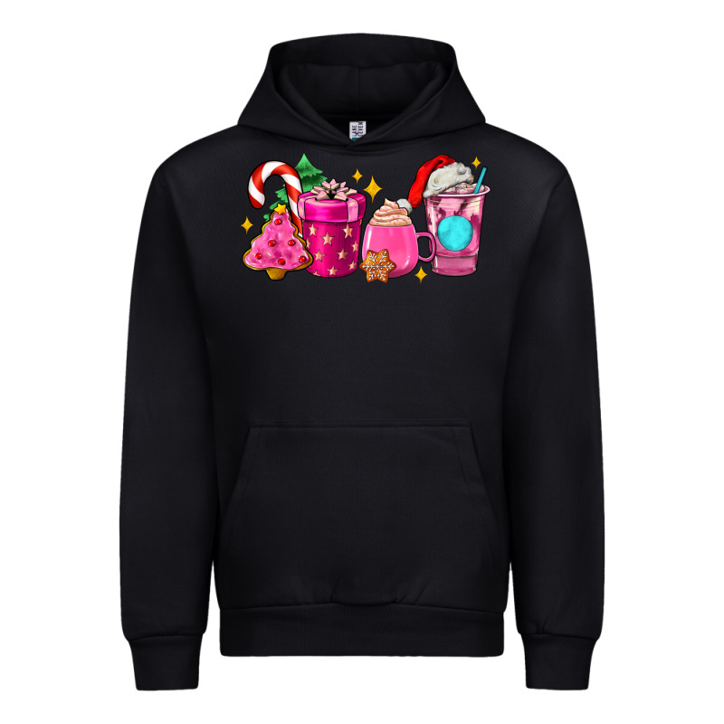 Pink Christmas Coffee Cups Urban Hoodie by AdoDesignShop | Teevron
