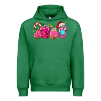 Emerald pink christmas coffee cups Urban Hoodie - AdoDesignShop