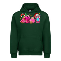 Forest Green pink christmas coffee cups Urban Hoodie - AdoDesignShop