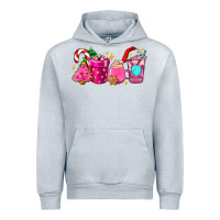 Heather Grey pink christmas coffee cups Urban Hoodie - AdoDesignShop