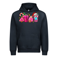 Navy pink christmas coffee cups Urban Hoodie - AdoDesignShop