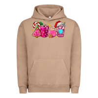 Pigment Burro pink christmas coffee cups Urban Hoodie - AdoDesignShop